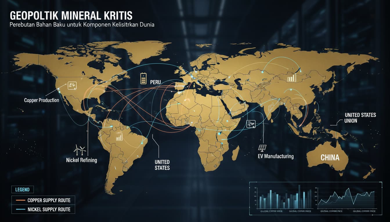Geopolitik Mineral Kritis: Perebutan Bahan Baku untuk Komponen Kelistrikan Dunia